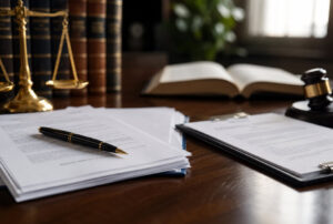 Legal papers on a desk for estate administration